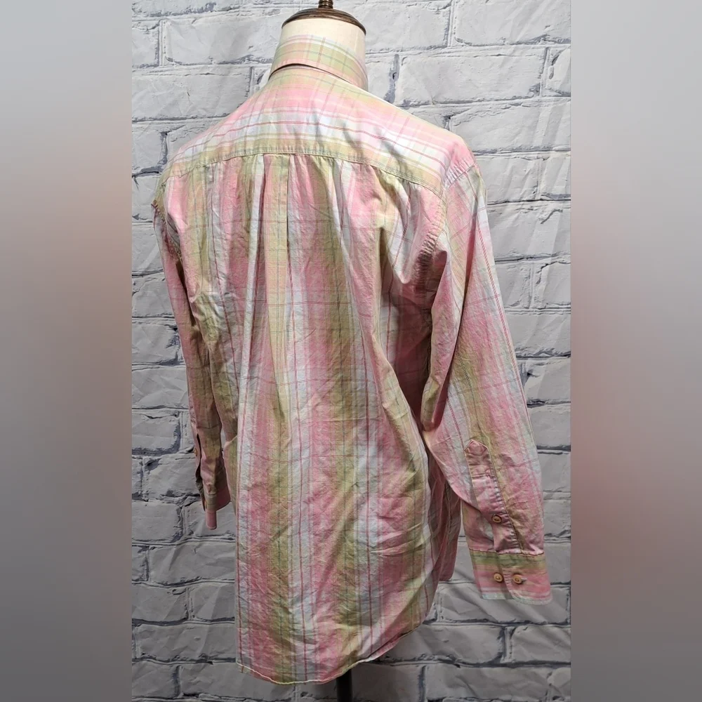 Burberry London Men's Button Down Shirt Check Vintage USA 90s Relaxed Fit Medium - Picture 11 of 16